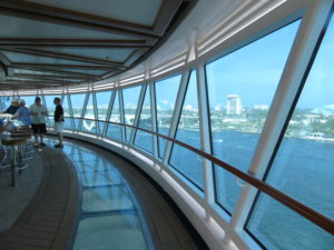 View of the Regal Princess skywalk overlooking the ocean. Compelling reasons to go on a cruise.