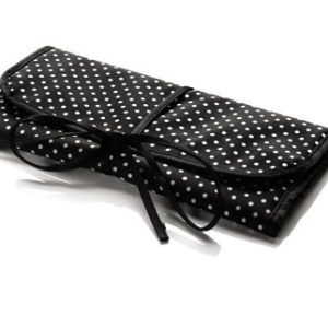 Black with white dots travel jewelry bag