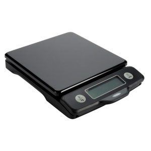 OXO black kitchen scale, 5 pound limit