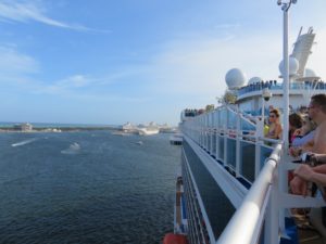 View over the railing, going to sea from Fort Lauderdale