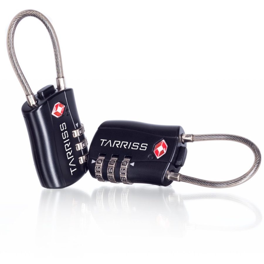 @ TSA approved luggage locks in package, by Tarriss, in black
