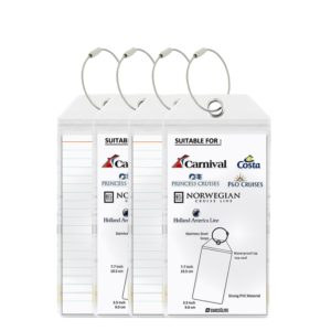 Set of 4 clear luggage tags to put your cruise ship specific tag in.
