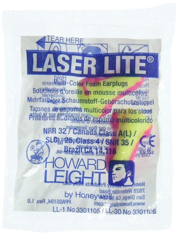 Single package of laser lite ear plugs by Howard Leight