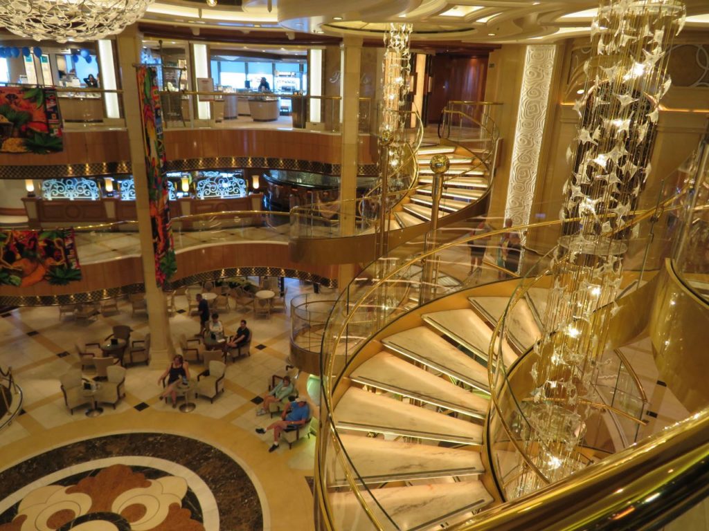 Beautiful stone stairs in the Atrium on the Royal Princess