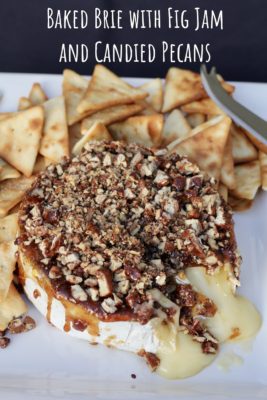 Baked Brie with Fig Jam and Candied Pecans
