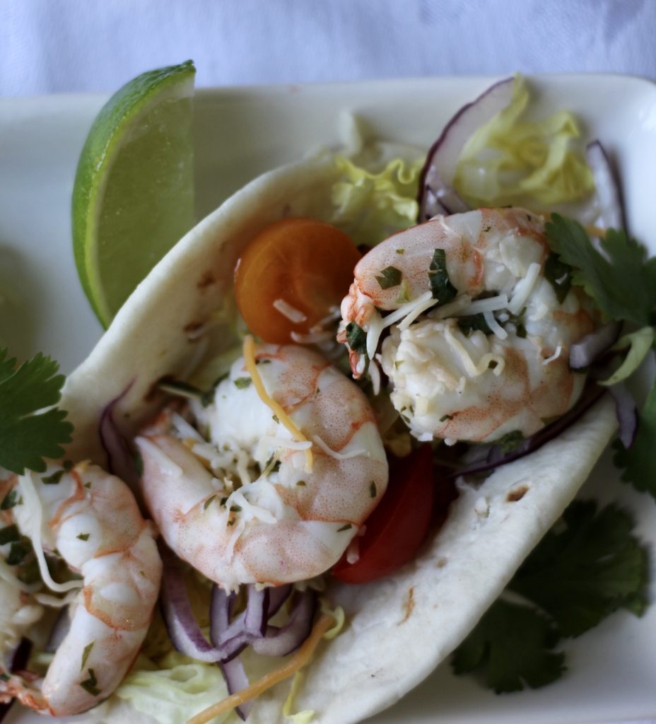 Tequila Lime Shrimp mad into tacos